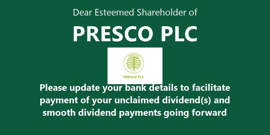 Presco PLC dividend notice